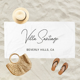Personalised Modern Name of Home Residence Beach Towel