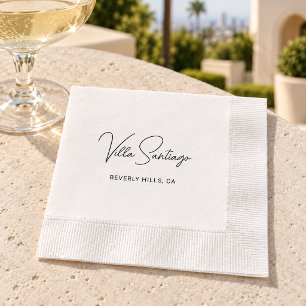 Personalised Modern Name of Home Residence Napkin