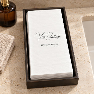 Personalised Modern Name of Home Residence Napkin