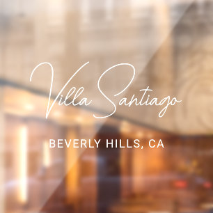 Personalised Modern Name of Home Residence Window Cling