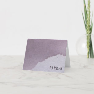 Personalised Modern Name Purple Watercolor Thank You Card