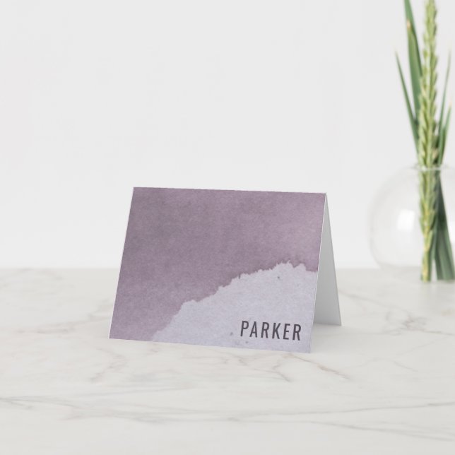 Personalised Modern Name Purple Watercolor Thank You Card (Front)