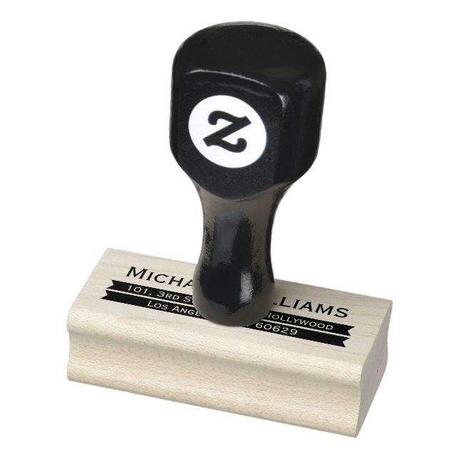 Personalised Modern Name Return Address Business Rubber Stamp (Stamp)