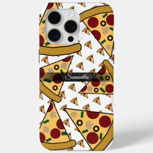 Personalised Modern Name Slice Pizza Pink iPhone 15 Pro Max Case