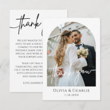 Personalised Modern Newlywed Thank You Card