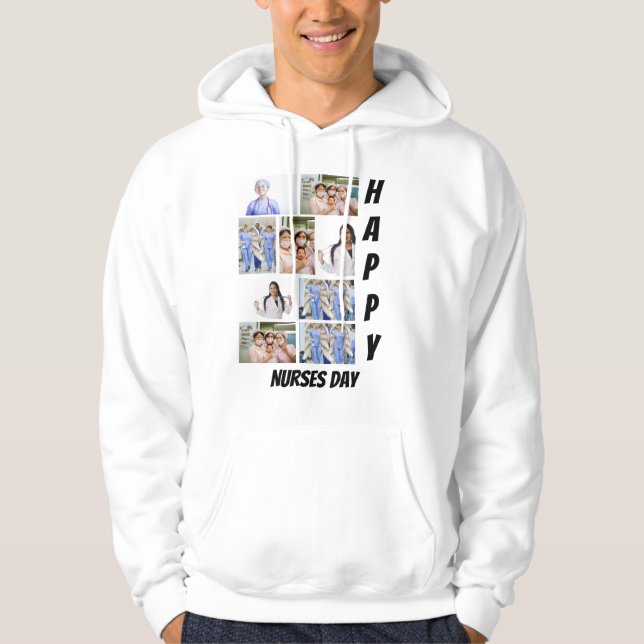 Personalised Modern Nurses Day 9  Photo Collage    Hoodie (Front)