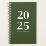 Personalised Modern Olive Green Monthly/Weekly Planner<br><div class="desc">Stay organised and stylish with our Personalised Minimal Modern Chic Trendy Olive Green Monthly/Weekly Planner. This elegant planner features a sleek terracotta cover, perfect for adding a touch of sophistication to your daily routine. Inside, you'll find spacious monthly and weekly layouts designed to help you personal or business planning or...</div>