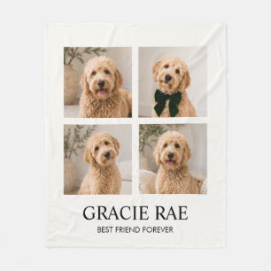 Personalised Modern Pet Photo Collage Fleece Blanket