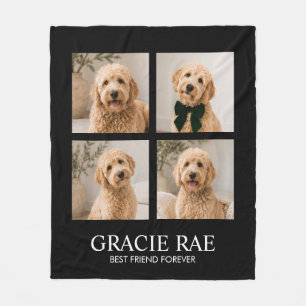 Personalised Modern Pet Photo Collage Fleece Blanket