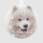 Personalised Modern Pet Photo with Snowflakes 