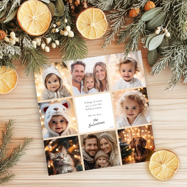 Personalised Modern Photo Collage Christmas Holiday Card (Personalized Modern Photo Collage Christmas Holiday Card)