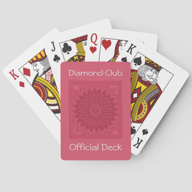 Personalised Modern Pink Abstract Flower Art Print Playing Cards (Back)