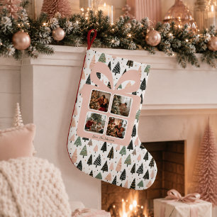Personalised Modern Pink Christmas Small Christmas Stocking