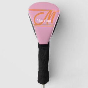 Personalised Modern Pink Golf Head Cover