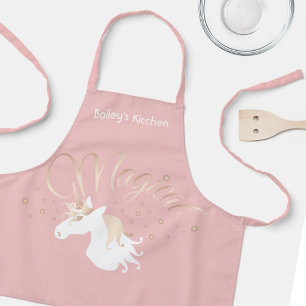 Personalised Modern Pink Magical Unicorn Apron