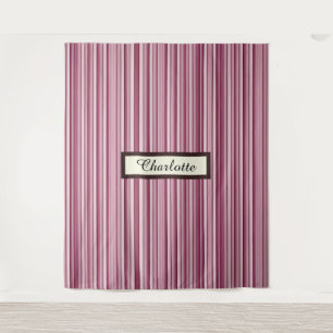 Personalised Modern Pink Mauve Vertical Stripes   Tapestry
