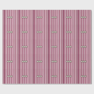 Personalised Modern Pink Mauve Vertical Stripes Wrapping Paper