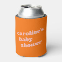 Personalised Modern Pink Orange Retro Baby Shower 