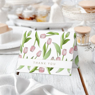 Personalised Modern Pink Tulip Thank You Card