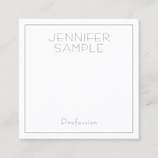 Personalised Modern Professional Elegant Template Square Business Card (Front)