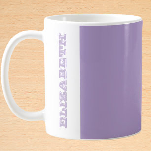 Personalised Modern Purple Block Name Coffee Mug