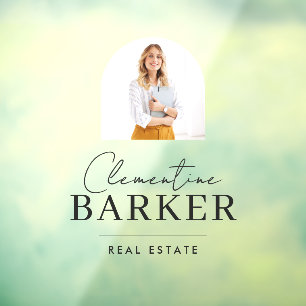 Personalised modern Real Estate Agent Photo Window Cling
