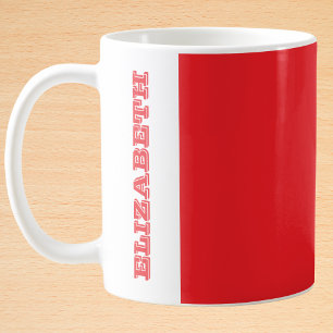 Personalised Modern Red Block Name Coffee Mug