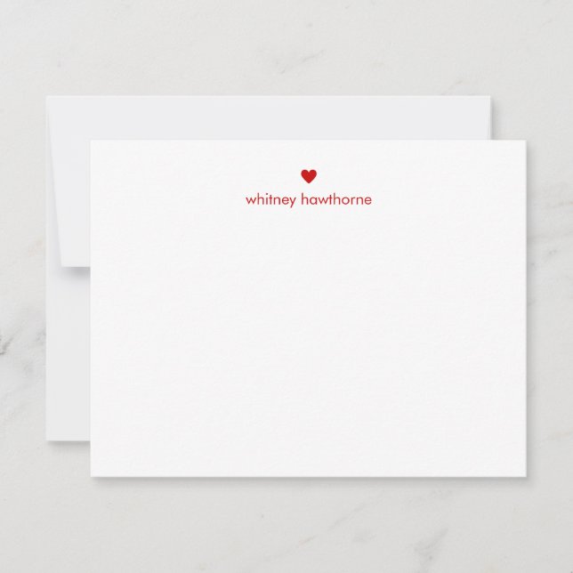 Personalised Modern Red Heart Card (Front)
