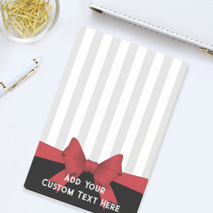 Personalised Modern Red Ribbon and Stripe Post-it Notes