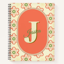 Personalised Modern Retro Monogram Notebook