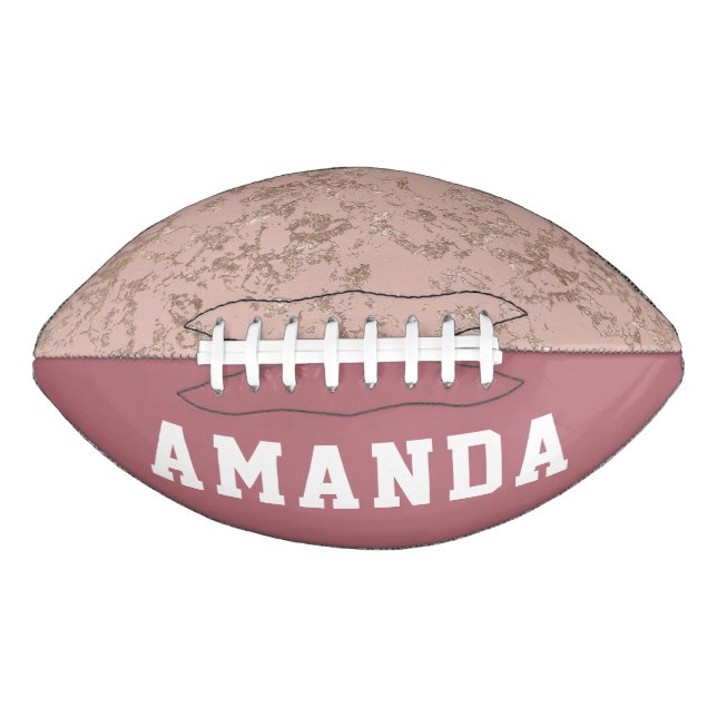 Personalised Modern Rose Gold Girl American Football (Front)
