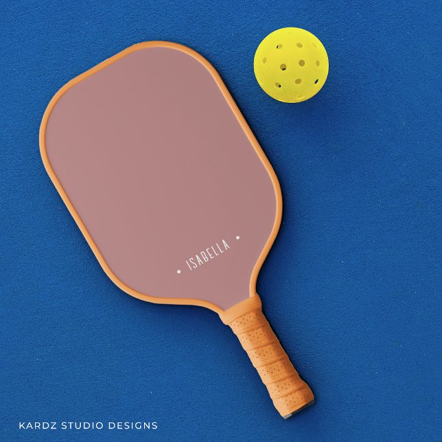 Personalised Modern Rosy Brown Pickleball Paddle (Solid color paddle, personalize with name in front and back.)