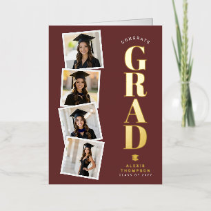 Personalised Modern School College Graduation Foil Greeting Card