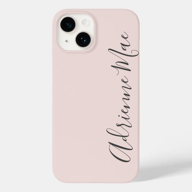 Personalised Modern Script Blush Pink Case-Mate iPhone Case (Back)