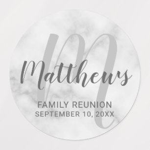 Personalised Modern Script Monogram & Family Name
