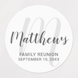 Personalised Modern Script Monogram & Family Name