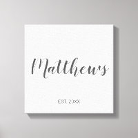 Personalised Modern Script Monogram & Family Name