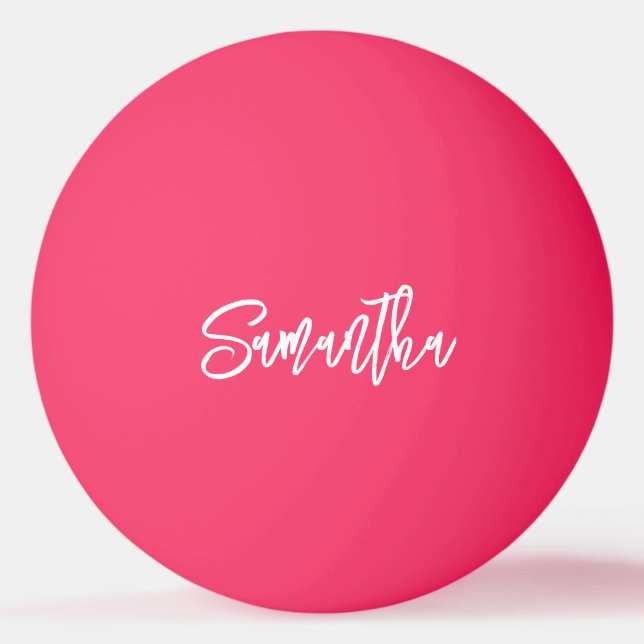 Personalised Modern Script Monogram name Ping Pong Ball (Front)