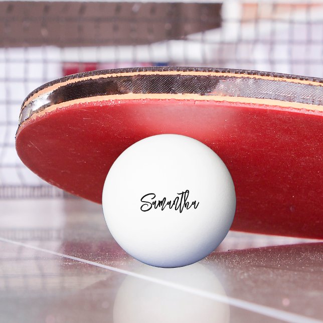 Personalised Modern Script Monogram name Ping Pong Ball (Creator Uploaded)