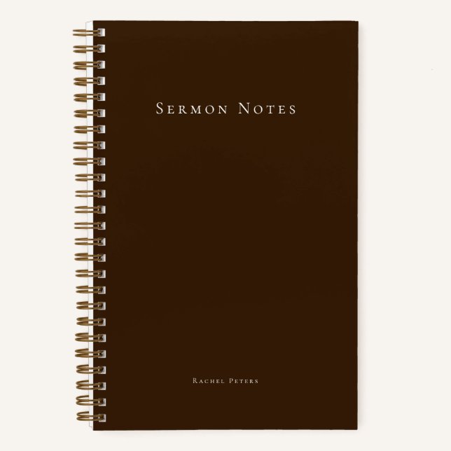 Personalised Modern Sermon Church Notebook (Front)