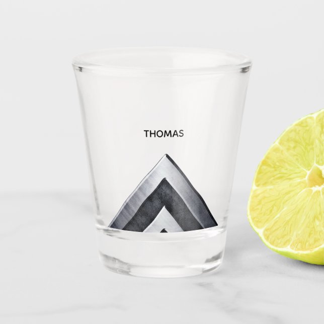Personalised Modern Silver Metal Pattern Shot Glass (Front)