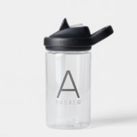 Personalised Modern Simple Black Grey Initial Kids