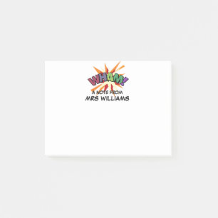 Personalised Modern Simple Comic Book WHAM Post-it Notes