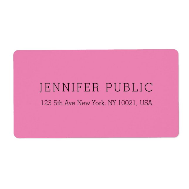 Personalised Modern Simple Designed Pink Template (Front)
