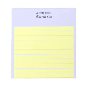 Personalised Modern Simple Pastel Coloured Lined Notepad
