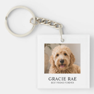 Personalised Modern Simple Pet Photo Key Ring