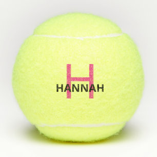 Personalised Modern Simple Pink Monogram Tennis Balls