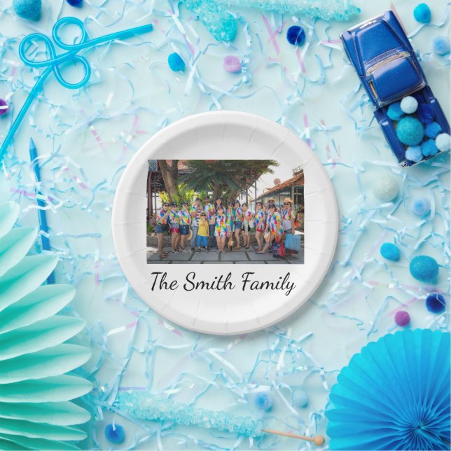 Personalised Modern Simple Reunion Photo   Paper Plate (Party)