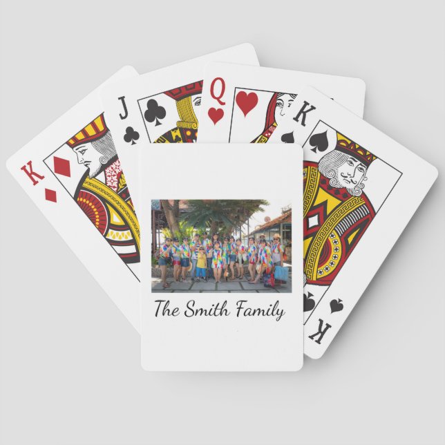Personalised Modern Simple Reunion Photo   Playing Cards (Back)