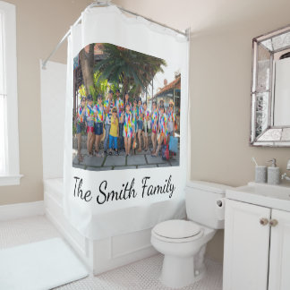 Personalised Modern Simple Reunion Photo Shower Curtain